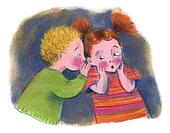 clipart children whispering