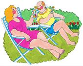 Mann Und Frau Im Liegestuhl Clipart sdatec.com