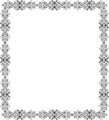 Clip Art Of Black And Orange Decorative Border Int0092 - Search Clipart 