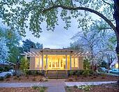 ... exterior California Bungalow and landscaping; Chico; California; USA