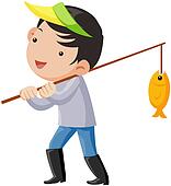 Clip Art of fisherman, character, fish, fishing, fishery u15337868
