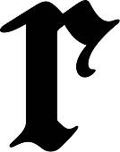 Clip Art of , alphabet, old english, letter, lettered, lowercase, r, u13306816 - Search Clipart ...