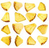 Stock Photography of Six Pineapple Segments / Chunks Cut ...