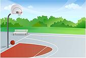 Drawings of Empty Basketball Court u13326404 - Search Clip Art